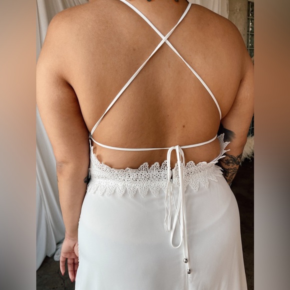 NWT - plus size dusty rose maxi dress with tie open back 1x-3x - Picture 5 of 14